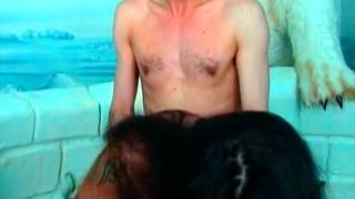 La chambre du couple ressemble à un iglou Gros Seins, Fellation, Brune