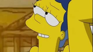 Porno Cartoon d'une scène hardcore entre Homer et Marge des Simpsons